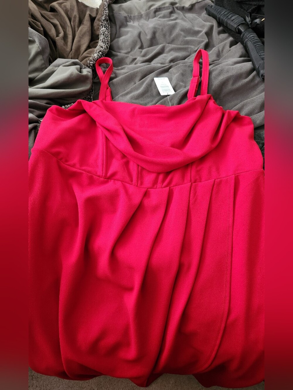 Torrid NWT Jester Red Corset Bustier Tulip Hem Cowl Neck Midi Dress Size 16 - Picture 4 of 12